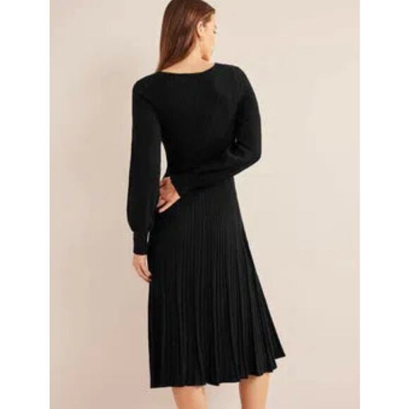 BODEN Twist Front Knitted Midi Dress Black Sz 16/18 {3B39} - Picture 3 of 10